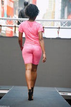 Load image into Gallery viewer, Mother Natural pink set meets New York fashion week in Times Square.